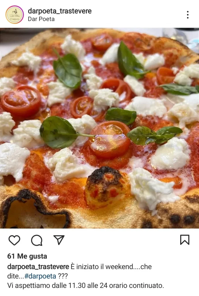 Pizzeria dar poeta donde comer roma