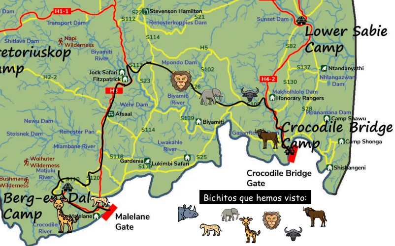 Recorrido en el Kruger 1