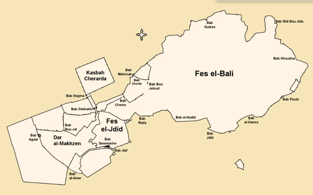Mapa de las zonas de FEZ