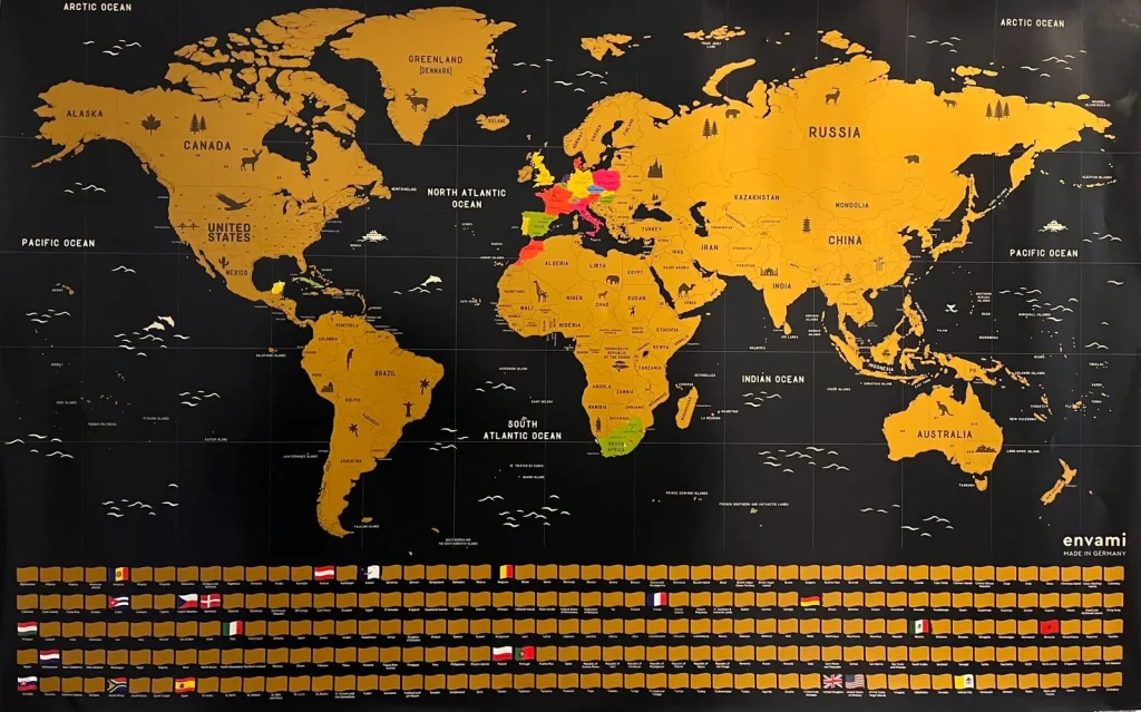 Los mejores regalos para viajeros, mapa para rascar