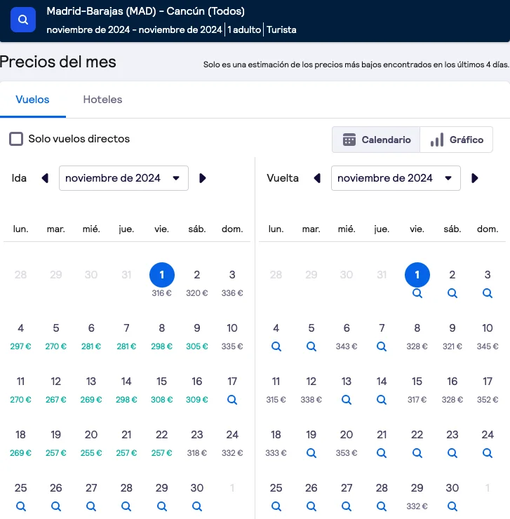 Busqueda de vuelos con Skyscanner