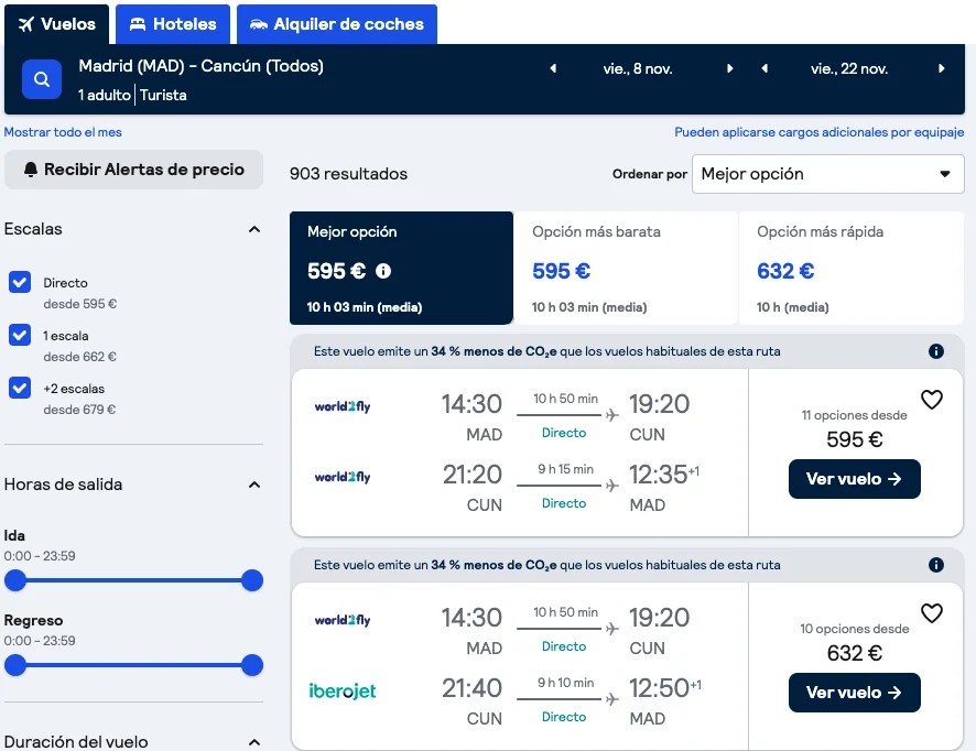 Busqueda de vuelos con Skyscanner