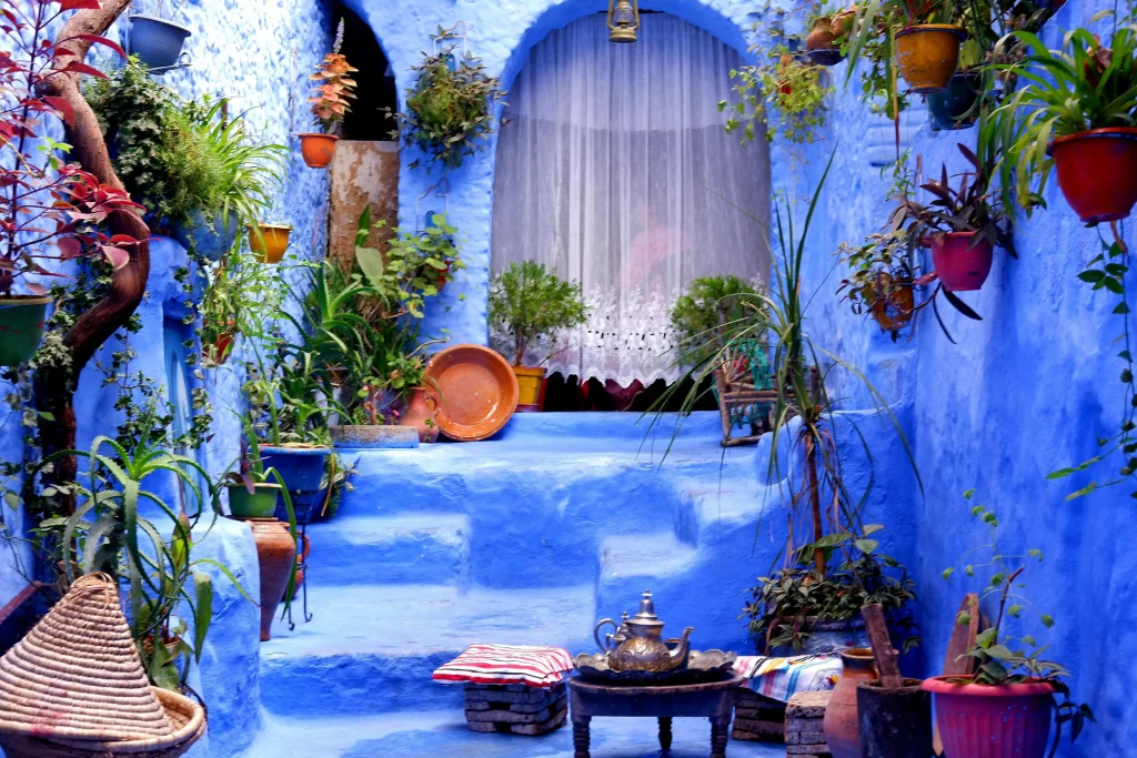 Famoso patio azul privado