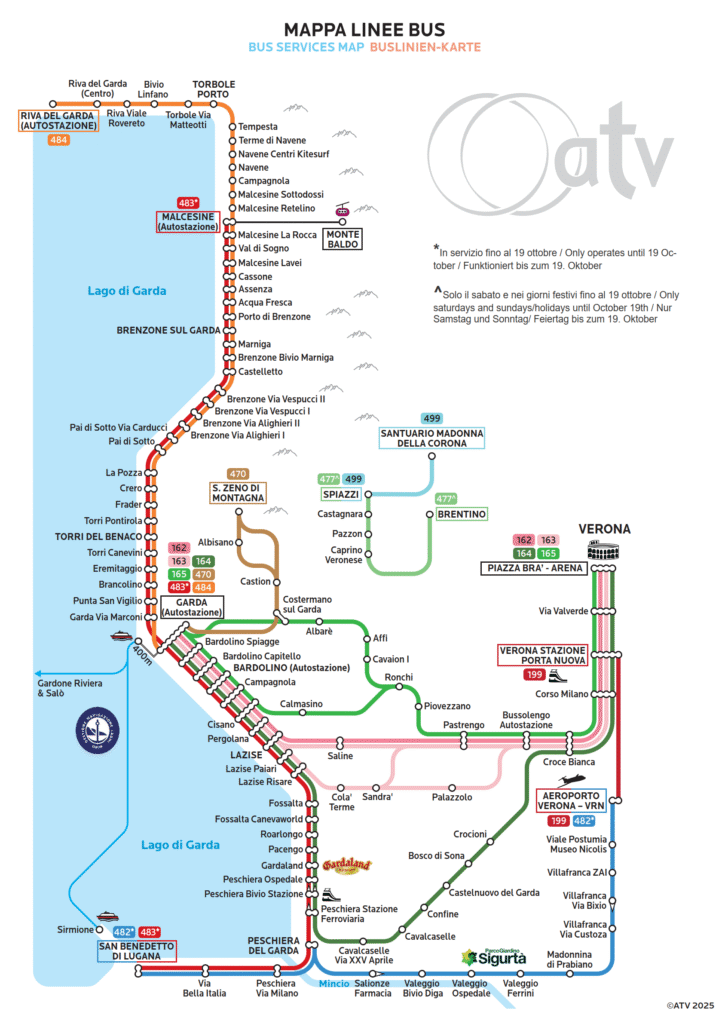 Mapa autobus Lago di Garda